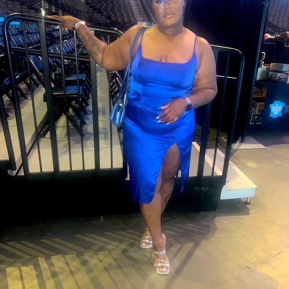 SHEIN Dresses Shein Satin Plus Size Dress Poshmark